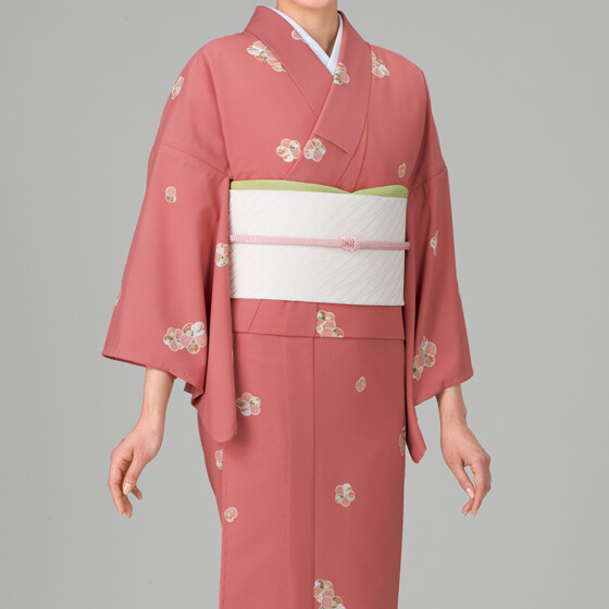 単衣着物ねじり梅・ピンクサムネイル