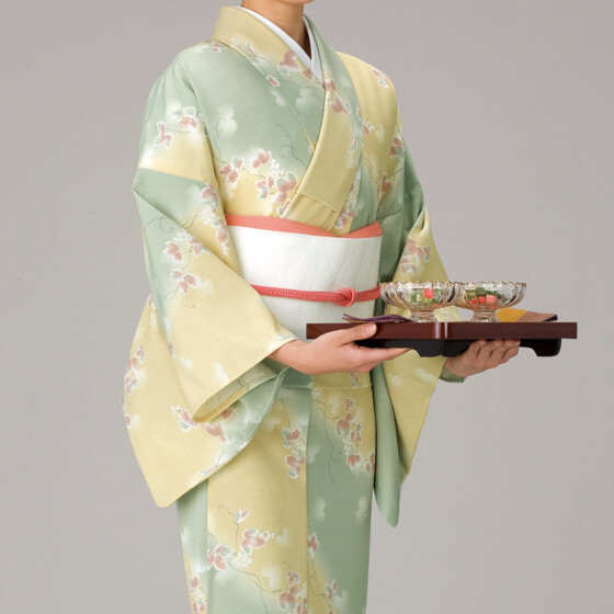 単衣着物葡萄・黄緑サムネイル