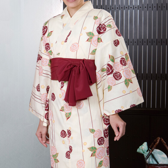 リネン浴衣薔薇モダンサムネイル