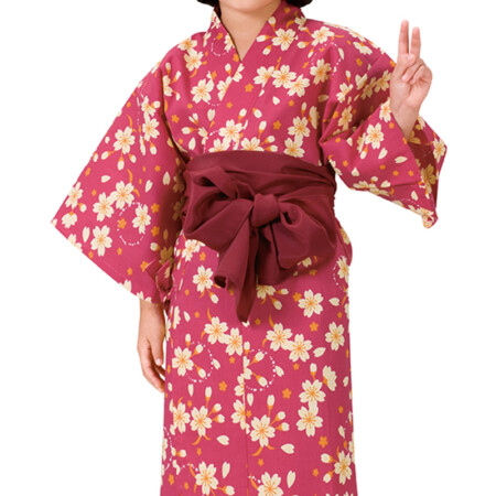 子ども用リネン浴衣小花ちらし