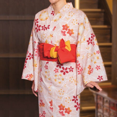 リネン浴衣八重桜