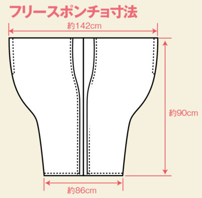 フリースポンチョのサイズ