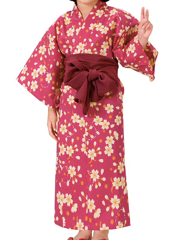 子ども用リネン浴衣小花ちらし