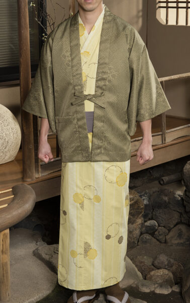 羽織（切り取り絣・抹茶）