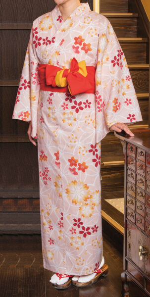 リネン浴衣（八重桜）