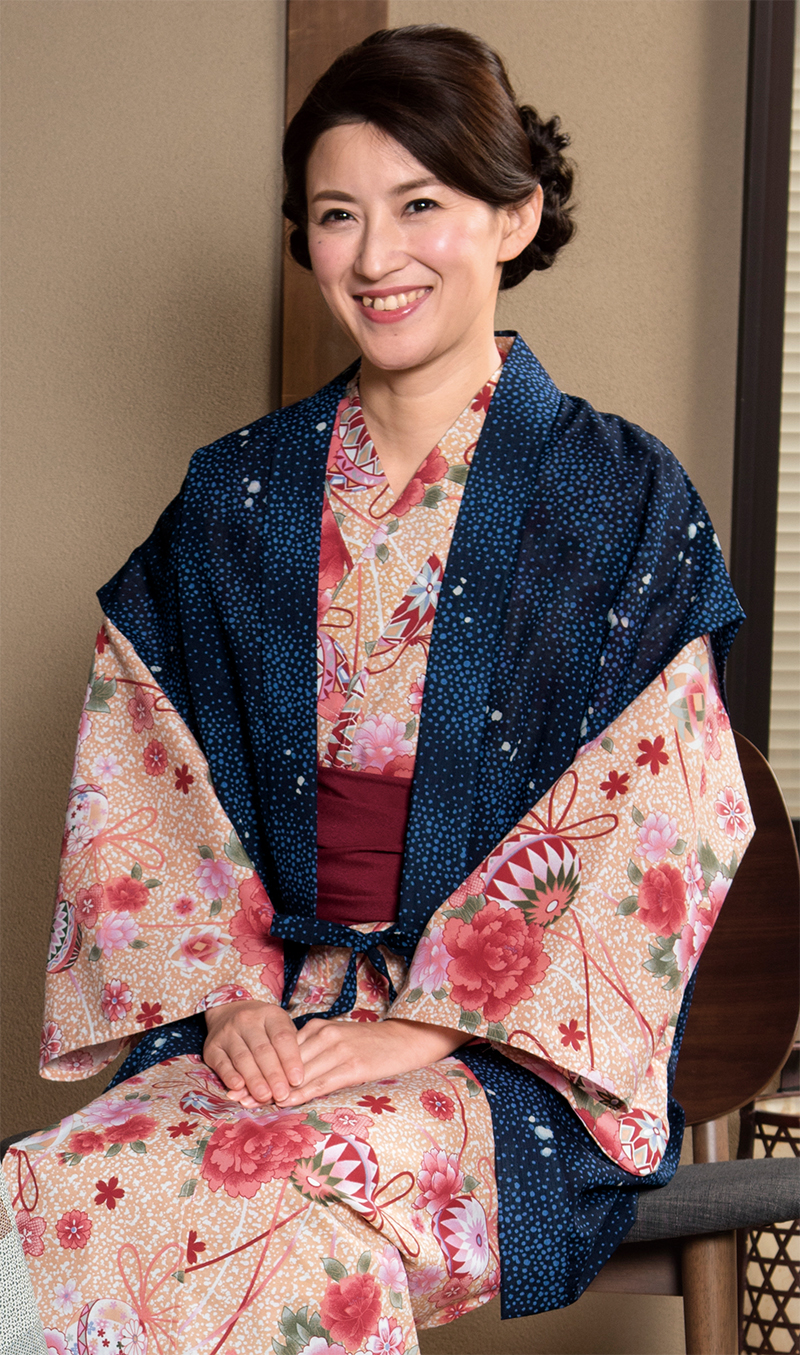 夏用陣羽織（花びらあられ・紺）